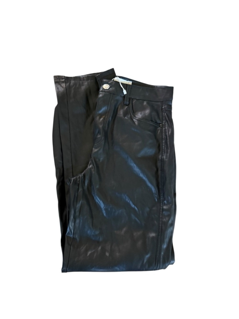 Bershka Black Faux Leather Skinny Pants